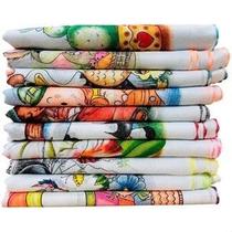 Pano De Prato Estampado Bainha Kit Com 10 Peças 100% algodão