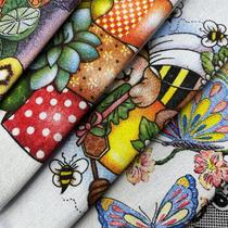 Pano De Prato Estampado Kit Com 12 Pçs Branco