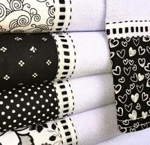 Pano de Prato Gourmet Minimalista Pé De Galinha Branco 3 Unid