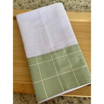 Pano de Prato Grid Verde Coleção Encanto 100%Algodão 66x41cm Pano de Prato Grid Verde Coleção Encanto 100%Algodão 66x41cm