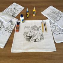 Pano De Prato Lomaer Sacaria Estampado P/ Colorir 06 UN Branco Pano De Prato Lomaer Sacaria Estampado P/ Colorir 06 UN Branco