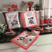 Pano de Prato Mickey e Minnie Felpudo kit com 3 peças Pano de Prato Mickey e Minnie Felpudo kit com 3 peças