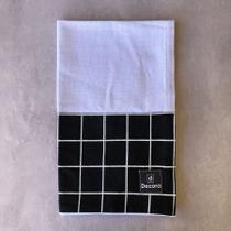 Pano De Prato Minimalista Moderno Algodão Preto E Branco 41x66 Pano De Prato Minimalista Moderno Algodão Preto E Branco 41x66
