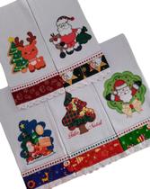 Pano de Prato NATAL Bordado Patchwork Atacado Revenda 10 peças
