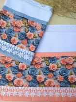 Pano de prato para copa floral, kit contém 2 pano