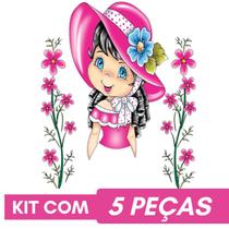 Pano De Prato Para Fazer Saia Crochê Boneca Tina Com Glitter Kit Com 5 peças