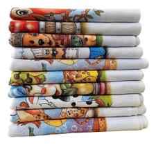 Pano De Prato Premium Estampado Kit Com 10 Peças