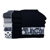 Pano De Prato Preto Minimalista Gourmet 5 unid