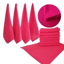 Pano De Prato Rosa Colorido Liso Kit Com 5un Pronta Entrega