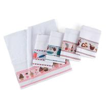 Pano de Prato Semaninha Kit com 5 Unidades Sortidas Felpudo Muito Absorvente