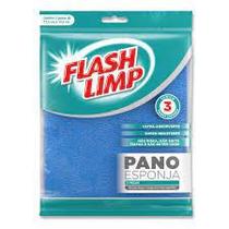Pano Esponja 3 Peças, Limpa como um Pano, Absorve como Esponja, FLP6149, Flash Limp