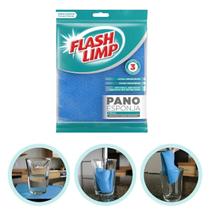 Pano esponja 3 peçasc flash limp flp6149