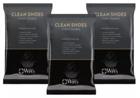 Pano Lenço Umedecido Limpa Tenis Bolsas Sapato Couro Kit C/ 3 Unid