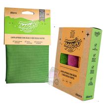 Pano Mágico Limpa Vidros 40x40cm Flanelas Uso Geral 30x30cm 3 Un. Cores Sortidas