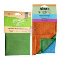 Pano Mágico Limpa Vidros 40x40cm Flanelas Uso Geral 30x30cm 3 Un. Cores Sortidas