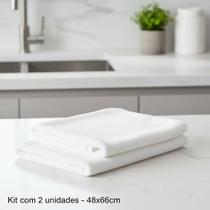 Pano Mágico Sherpa Branco Super Macio e Absorvente Kit 10un 25x25cm ou Kit 2un 48x68cm Limpeza Profissional HomeLar