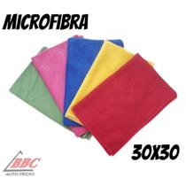 Pano Microfibra 30x30 unidades Colorido Multiuso Não Risca Lava Carro