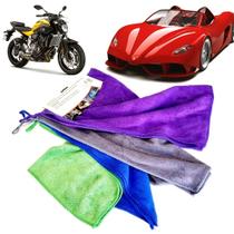 Pano Microfibra Automotivo 40x40 Com 4 Toalhas Finas Cores