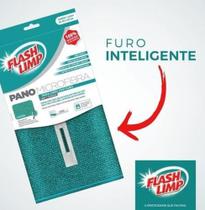 Pano Microfibra Para Chão Com Furo Para Rodo Flash Limp 50 X 60cm 6735
