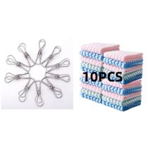 Pano Microfibra Sintética 10und + Prendedor Aço 20und Pano Microfibra Sintética 10und + Prendedor Aço 20und