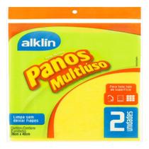 Pano Multiuso Amarelo Alklin Kit com 2 Unidades Limpeza Pano Multiuso Amarelo Alklin Kit com 2 Unidades Limpeza