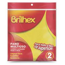 Pano Multiuso Brilhex 25x40cm Pct/ 2. Limpa e seca. Resistente. Para todo tipo de superfície. - SCHW