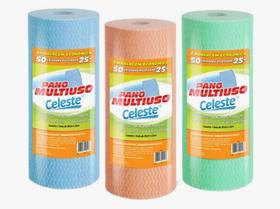 Pano Multiuso Celeste 26cm X 25m - 50 Unidades