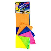 Pano multiuso em microfibra para limpeza 30 x 35 cm 5 peças - NVA460