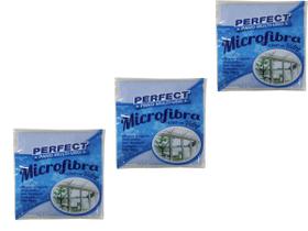 Pano Multiuso Limpa-Vidros Perfect Microfibra Kit 3 Unid - VendasShop