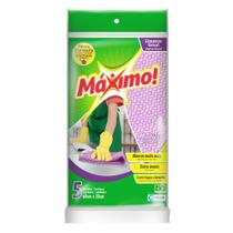 Pano Multiuso Limpeza Leve Máximo! 33cm x 60cm - 05 Folhas - Roxo