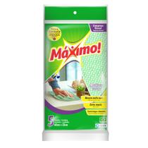 Pano Multiuso Limpeza Leve Máximo! 33cm x 60cm - 05 Folhas - Verde