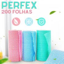 Pano Multiuso Limpeza Perfex Rolo com 200 Folhas 20x30cm Cozinha Casa Perflex Pano Mágico Limpa Vidro Móveis Janela