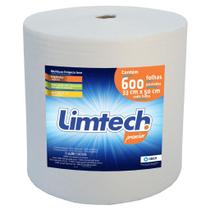 Pano Multiuso Limtech - 33cm X 300m - 600 Folhas - 70g/m² - Branco