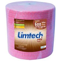 Pano Multiuso Limtech Wave - 33cm X 300m - 600 Folhas - 45g/m² - Rosa