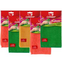 Pano Multiuso Microfibra Multiuso 35x35 Condor C/ 5 Panos