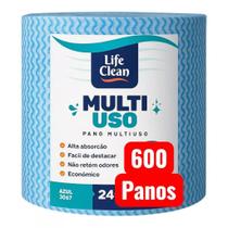 Pano Multiuso Perfex Rolo com 600 Unidades 20x40cm Azul Super Absorvente