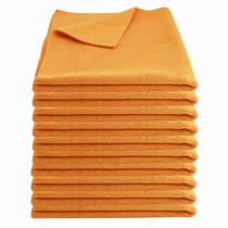 Pano Multiuso Reutilizável Microfibra Toalha Flanela Limpeza Laranja Rodabrill 10un