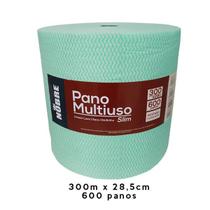 Pano multiuso SLIM 28cm x 300m - 600 panos picotado NOBRE verde