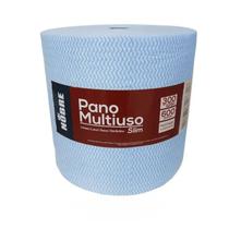 Pano multiuso SLIM 28cm x 300m picotado - 600 panos NOBRE azul