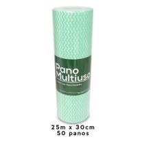 Pano multiuso Slim Rolo Tamanho 30cm x 25m picotado aprox. 50cm) Contém 50 Panos Verde - Nobre