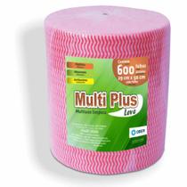 Pano Multiuso Wave Multiplus - 29cm X 300m - 600 Folhas - 35g/m² - Rosa