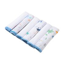 Pano Paninho de Boca 40x40cm 100% Algodão Menina Menino C/ 6 unidades lisas e estampas sortidas - Karinho