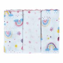 Pano Paninho De Boca Bebê 34x40cm 100% Algodão C/ 3 Unidades Bublim Petit