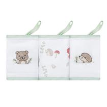 Pano Paninho De Boca Bebê Bordado Com Prendedor De Chupeta C/3 un. - Papizinha