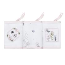 Pano Paninho De Boca Bebê Bordado Com Prendedor De Chupeta C/3 un. - Papizinha