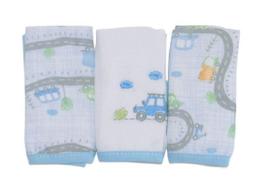 Pano Paninho de Boca Bordado fralda soft prendedor de chupeta 25x25cm c/ 3 unidades - Papi