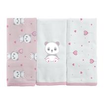 Pano Paninho De Boca Malha 100% Algodão Fio 30 Menina Menino C/3 Unidades