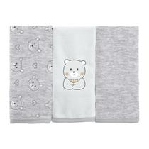 Pano Paninho De Boca Malha 100% Algodão Fio 30 Menina Menino C/3 Unidades