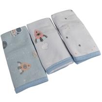 Pano Paninho De Boca Malha 100% Algodão Fio 30 Menina Menino C/3 Unidades