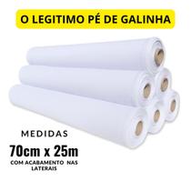 Pano Pé de Galinha Alvejado Rolo 25m x 70cm Tecido Alvejado Alta Qualidade para Limpeza Profissional e Doméstica